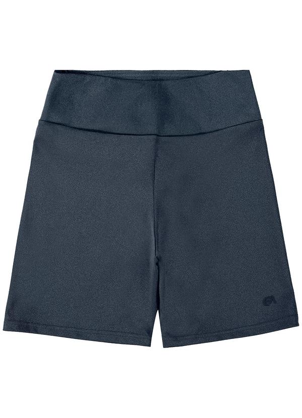 Enfim - Shorts Cinza Grafite Justo Brilho Uv