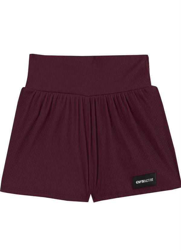 Enfim - Shorts com Sunquini Cós Largo Vinho
