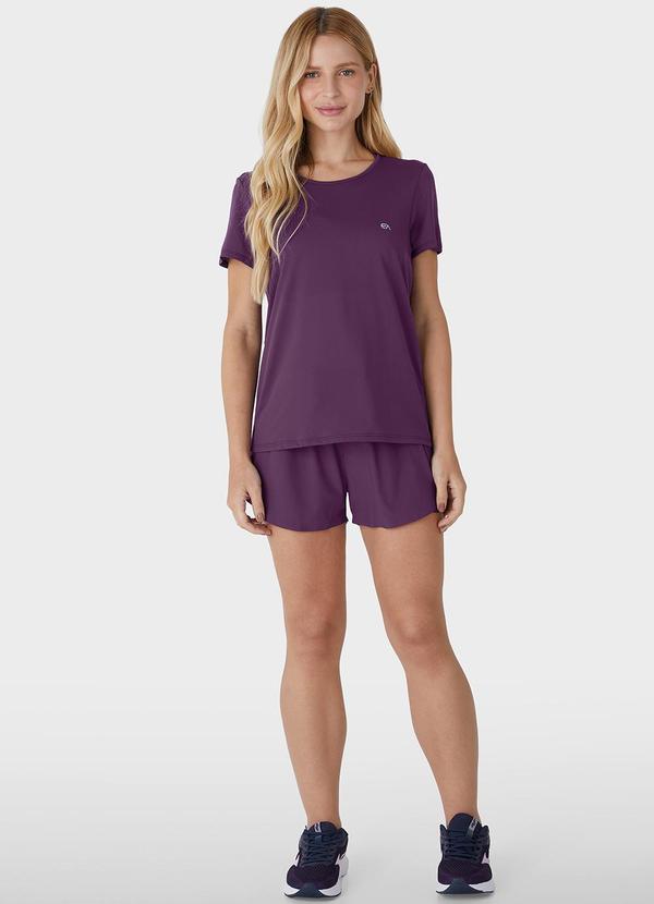 Enfim - Shorts Duplo com Aplique Active Roxo 2