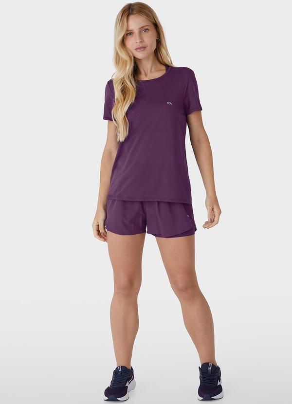 Enfim - Shorts Duplo com Aplique Active Roxo 3