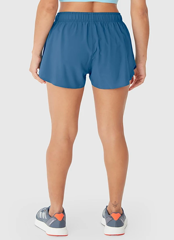 Malwee - Shorts Duplo com Refletivo Azul Petróleo 2