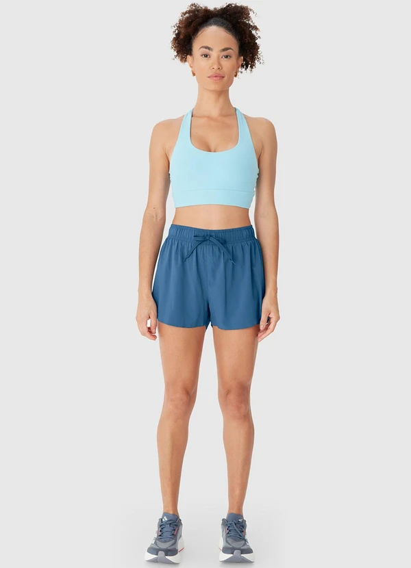 Malwee - Shorts Duplo com Refletivo Azul Petróleo 3