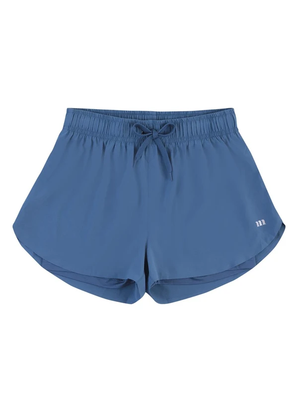 Malwee - Shorts Duplo com Refletivo Azul Petróleo 7