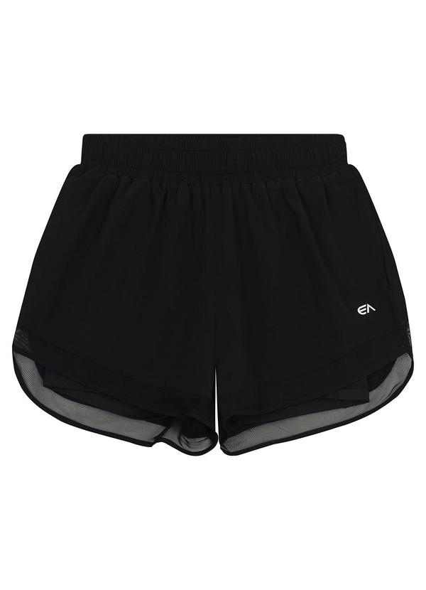Enfim - Shorts Duplo com Tule Active Preto