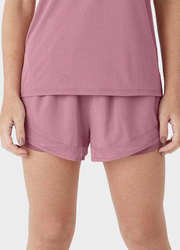Enfim - Shorts Duplo com Tule Active Rosê