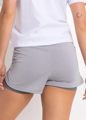 Fila - Shorts Feminino Basic Train Double Ii Cinza - FILA
