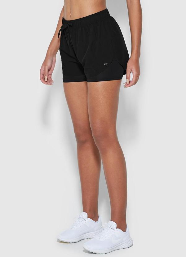 Enfim - Shorts Feminino Duplo Active Preto
