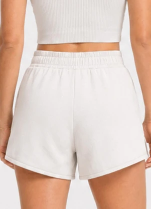 Rovitex - Shorts Feminino Fitness em Poliamida Bege - ROVITEX
