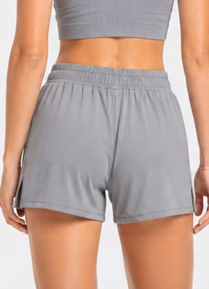 Rovitex - Shorts Feminino Fitness em Poliamida Cinza - ROVITEX