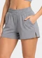 Rovitex - Shorts Feminino Fitness em Poliamida Bege - variação: Cinza