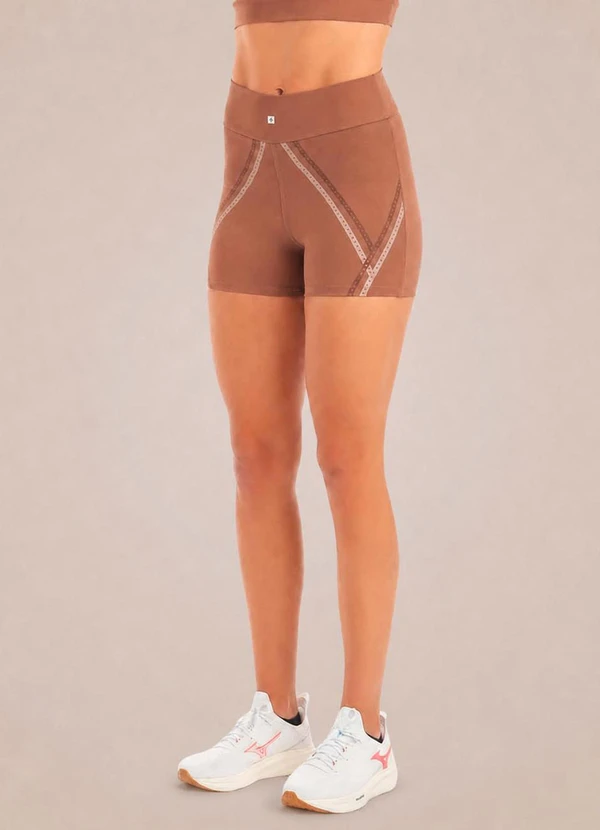Endorfina - Shorts Feminino Poliamida Zt Marrom