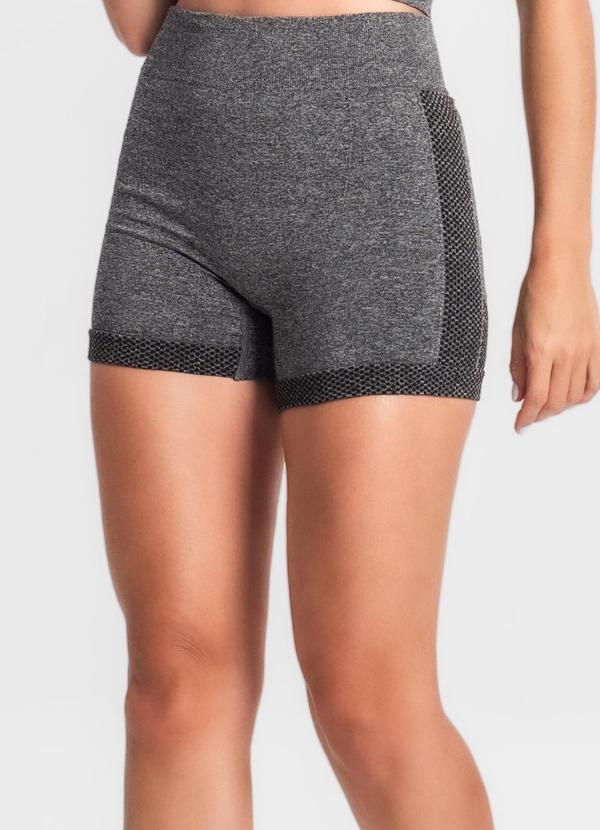 Rovitex - Shorts Fitness Cintura Alta Seamless Preto