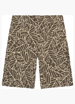 Enfim - Shorts Justo Abstrato Dry Active Taupe - ENFIM