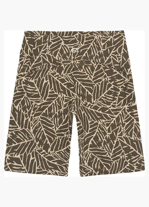 Enfim - Shorts Justo Abstrato Dry Active Taupe - ENFIM