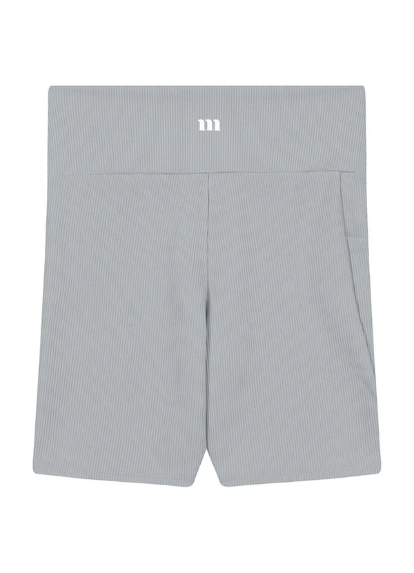 Malwee - Shorts Justo Canelado Active Cinza Azulado