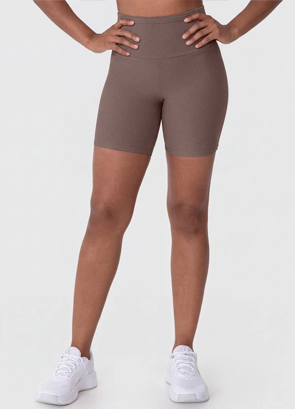 Malwee - Shorts Justo Canelado Active Marrom