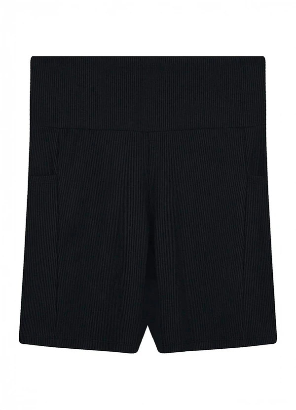Malwee - Shorts Justo Canelado Active Preto