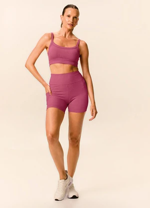 Malwee - Shorts Justo Canelado Active Rosa - MALWEE