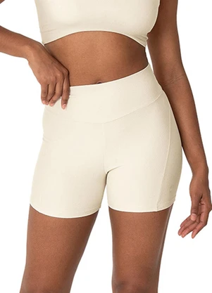 Malwee - Shorts Justo com Recorte Active Off White - MALWEE