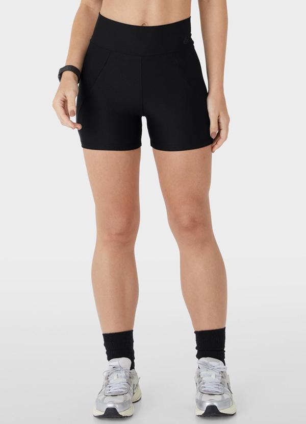 Enfim - Shorts Justo Dry com Recorte Active Preto 1