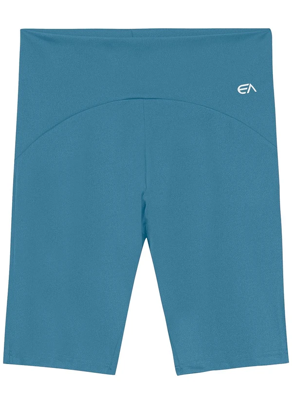 Enfim - Shorts Justo em Malha Uv Active Azul