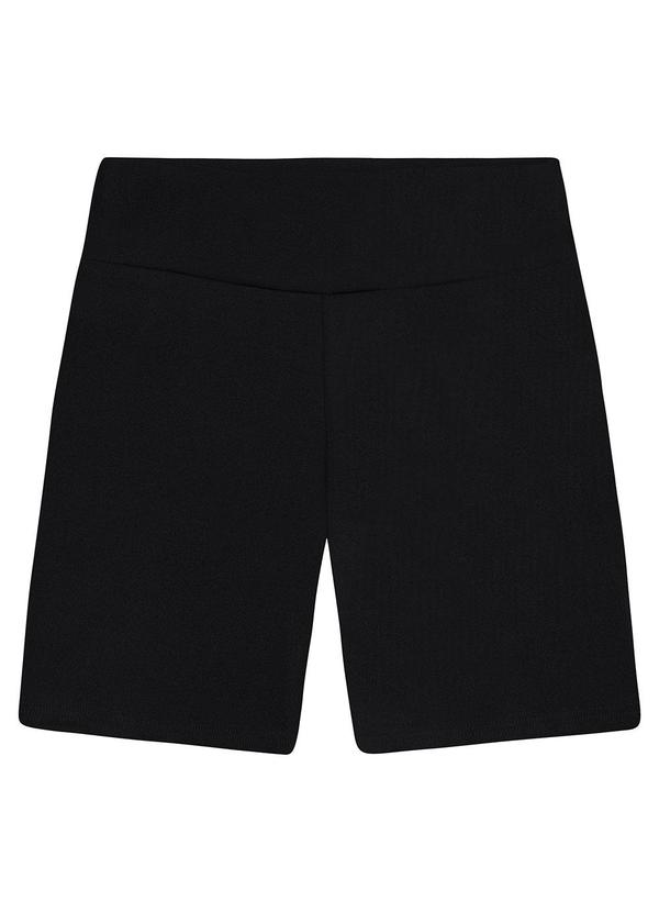 Enfim - Shorts Justo Malha Brilho Active Preto