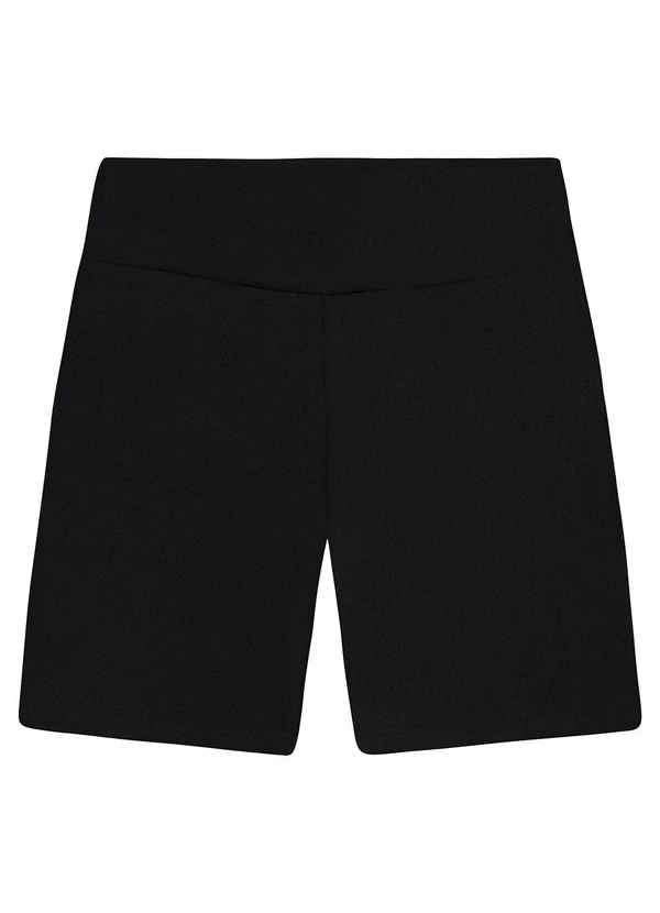 Enfim - Shorts Justo Malha Brilho Active Preto