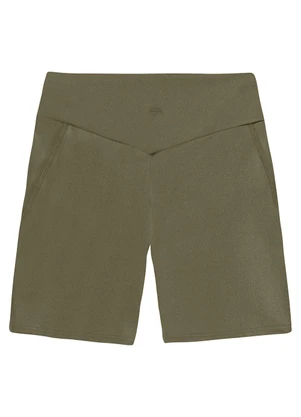 Enfim - Shorts Justo Malha Brilho Active Verde Militar - ENFIM