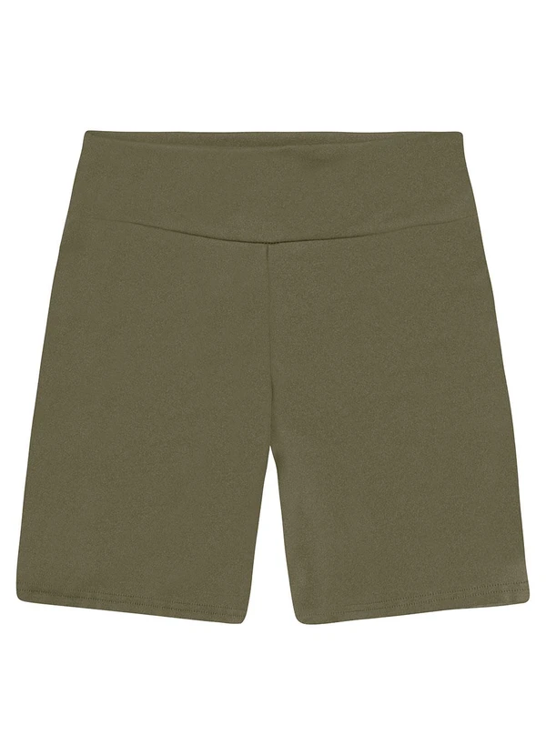 Enfim - Shorts Justo Malha Brilho Active Verde Militar