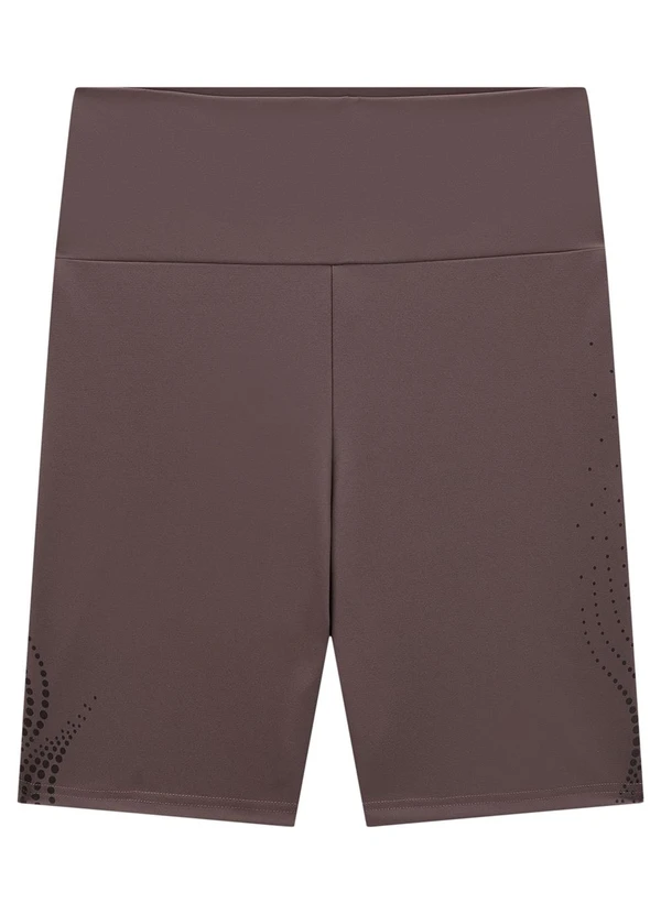 Enfim - Shorts Marrom Justo Dry Estampa Lateral 1