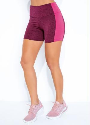 Shorts (Pink) com Recorte Lateral Sawary Fitness