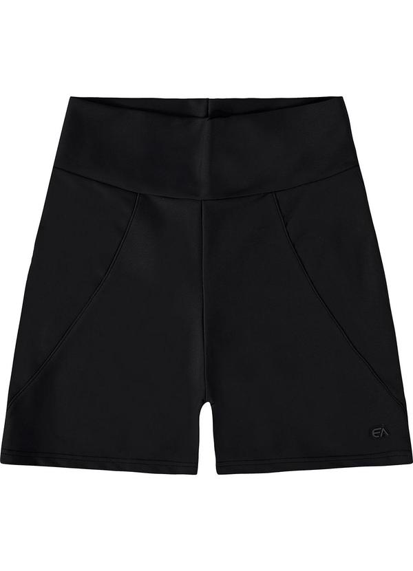 Enfim - Shorts Preto Justo com Recorte Dry Uv