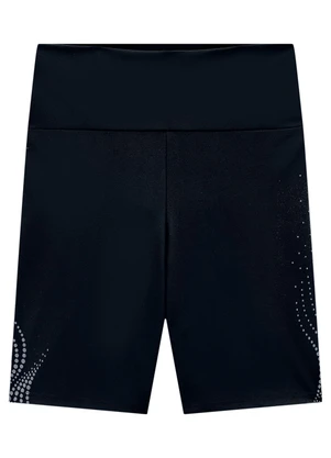 Enfim - Shorts Preto Justo Dry Estampa Lateral - ENFIM