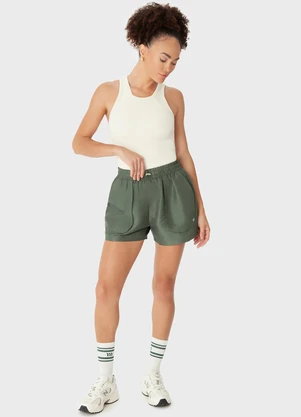 Malwee - Shorts Reto com Bolso Verde Musgo - MALWEE