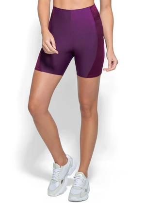 Enfim - Shorts Roxo Justo com Recorte Malha Uv - ENFIM