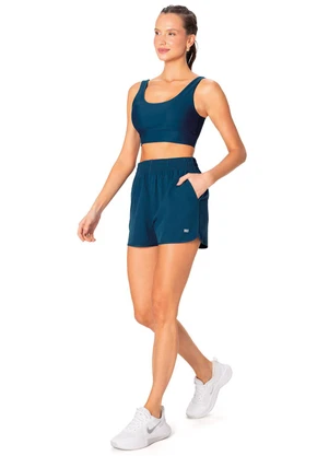 Malwee - Shorts Runner Bolso Active Azul Petróleo - MALWEE