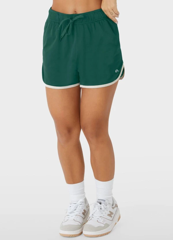 Enfim - Shorts Runner com Bolso Active Verde Esmeralda
