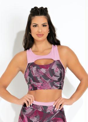 Top (Abstrato) com Recorte Sawary Fitness
