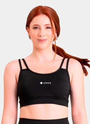 Closy - Top Alças Duplas Prisma Preto - CLOSY