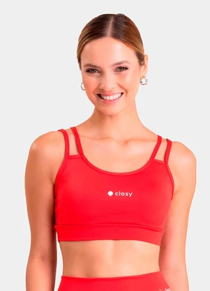 Closy - Top Alças Duplas Prisma Vermelho - CLOSY