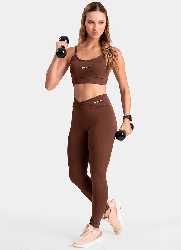 Closy - Top Alças Finas Energy Marrom 3