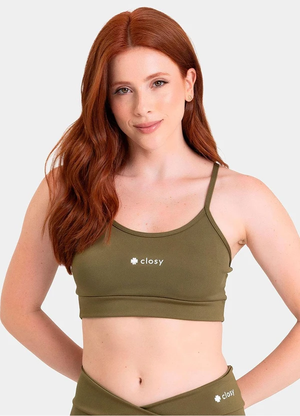 Closy - Top Alças Finas Energy Verde Escuro