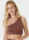 Enfim - Top Assimétrico Strappy Dry Active Marrom - variação: Marrom