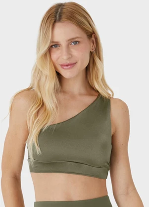 Enfim - Top Assimétrico Strappy Dry Active Verde Militar - ENFIM