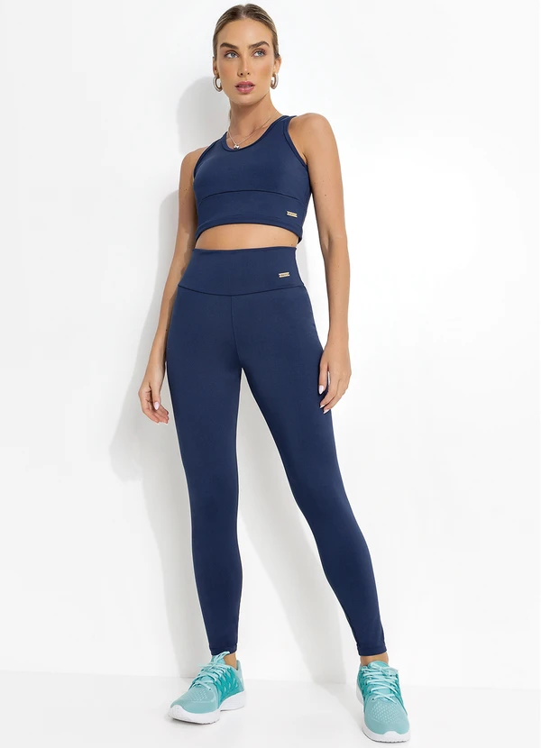 Jancris - Top Azul Marinho em Malha com Elastano 3