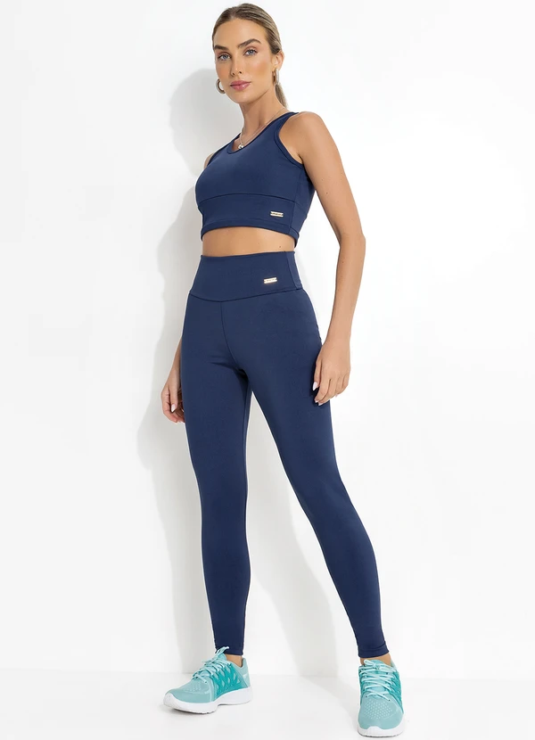 Jancris - Top Azul Marinho em Malha com Elastano 6