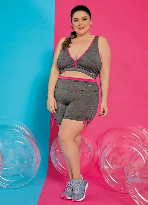 Sawary Fitness - Top Cinza com Alças Cruzadas Sawary Fitness