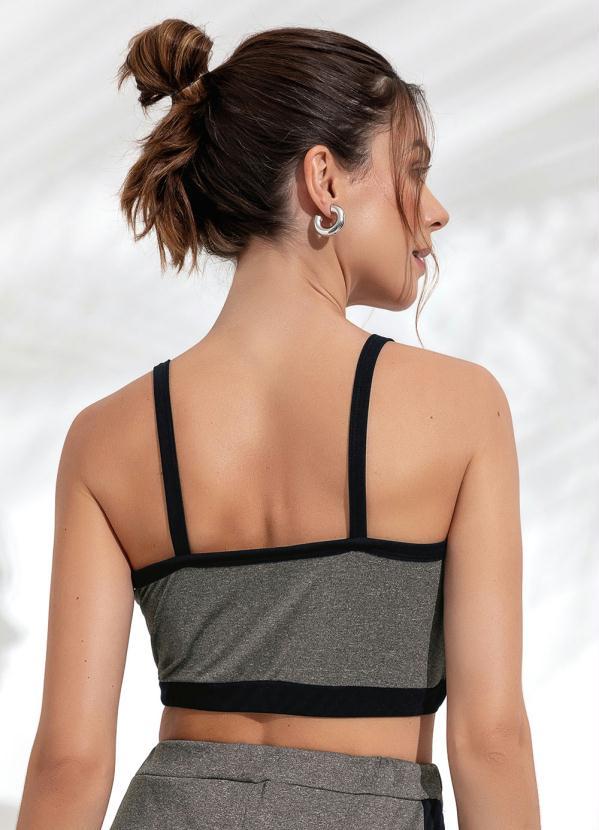 Alma Dolce - Top Cinza/Preto de Alças 2