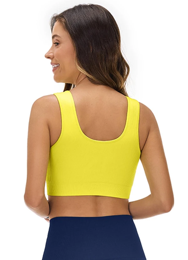 Zee Rucci - Top com Bojo Removível sem Costura Amarelo 2