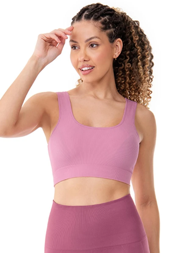 Zee Rucci - Top com Bojo Removível sem Costura Rosa 1
